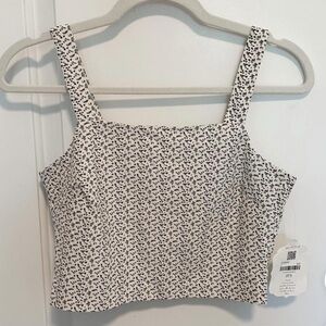 •altar’d state •cream cordory & black flowers •crop zip up